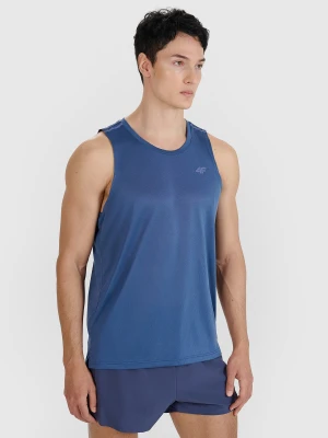 Tank top do biegania regular szybkoschnący męski - granatowy 4F