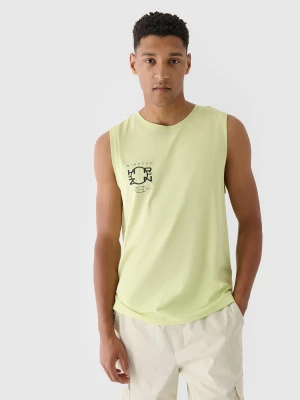 Tank top oversize z nadrukiem męski - zielony 4F