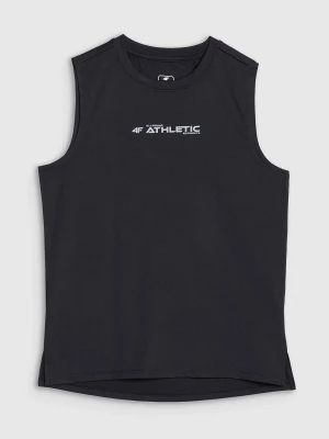 Tank top sportowy szybkoschnący chłopięcy - czarny 4F