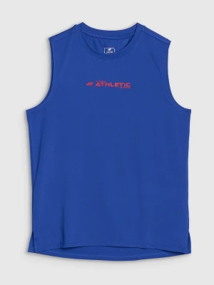 Tank top sportowy szybkoschnący chłopięcy - granatowy 4F