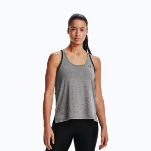 Tank top treningowy damski Under Armour UA Knockout Mesh Back Tank jet gray light heather/black/black