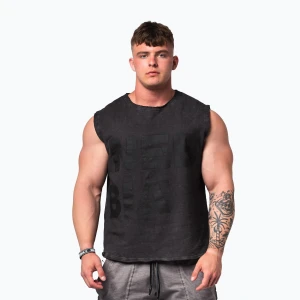 Tank top treningowy męski Washed-Off Beastin black NEBBIA