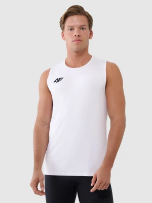 Tank top treningowy szybkoschnący męski - biały 4F