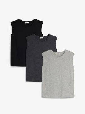 Tank top z bawełny organicznej (3 sztuki) bonprix