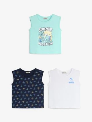 Tank top z czystej bawełny (3 sztuki) bonprix
