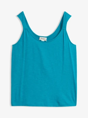 Tank top z czystej bawełny organicznej BonPrix niebieski