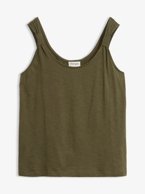 Tank top z czystej bawełny organicznej BonPrix zielony