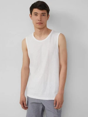Tank top ze strukturą przędzy płomieniowej i logo s.Oliver biały