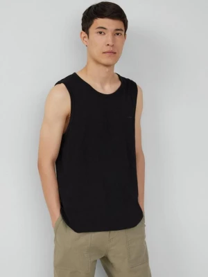 Tank top ze strukturą przędzy płomieniowej i logo s.Oliver czarny