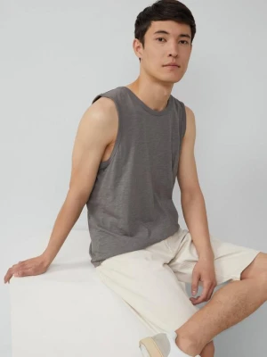 Tank top ze strukturą przędzy płomieniowej i logo s.Oliver szary