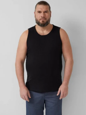 Tank top ze strukturą przędzy płomieniowej i nadrukiem logo s.Oliver czarny