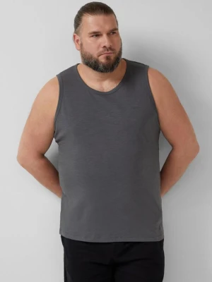 Tank top ze strukturą przędzy płomieniowej i nadrukiem logo s.Oliver szary