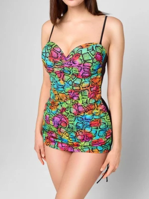 Tankini kąpielowe w zwierzęcy multikolorowy wzór Python Poupee Marilyn