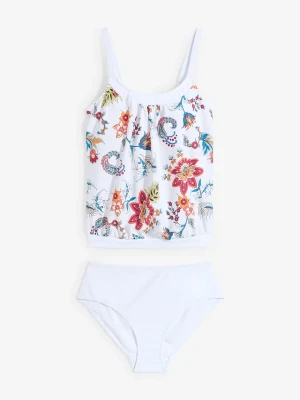 Tankini oversize (2 części) z regulowanymi ramiączkami BonPrix biały