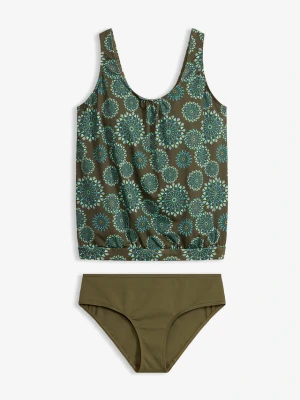 Tankini oversize (komplet 2 cz.) z szerokimi ramiączkami BonPrix zielony