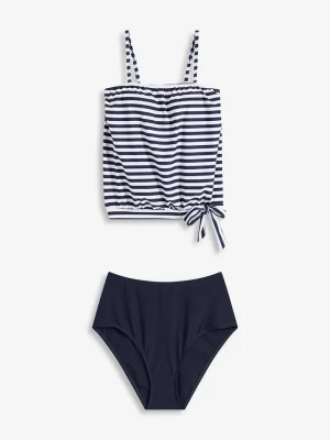 Tankini oversize z odpinanymi ramiączkami (komplet 2-cz.) BonPrix niebieski