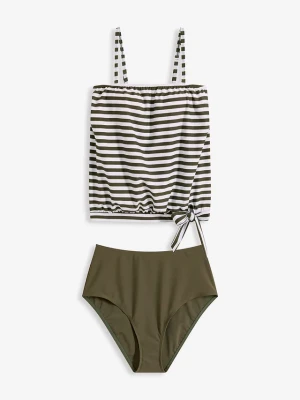 Tankini oversize z odpinanymi ramiączkami (komplet 2-cz.) BonPrix zielony
