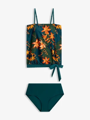 Tankini oversize z odpinanymi ramiączkami (zestaw 2-cz.) BonPrix niebieski