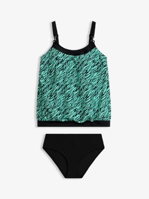 Tankini oversize z ozdobnym kółkiem (komplet 2-cz.) BonPrix czarny