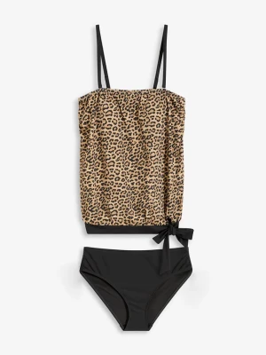 Tankini oversize ze zdejmowanymi ramiączkami (2 części) BonPrix beżowy