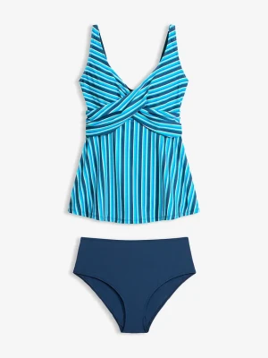 Tankini w optyce kopertowej (2 części) BonPrix niebieski