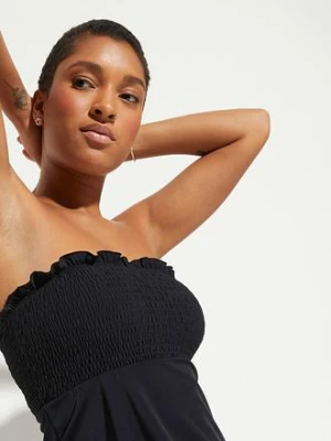 Tankini z biustonoszem bandeau z marszczeniem (2 części) bonprix