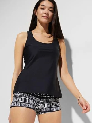 Tankini z górą typu bustier (komplet 3 cz.) bonprix