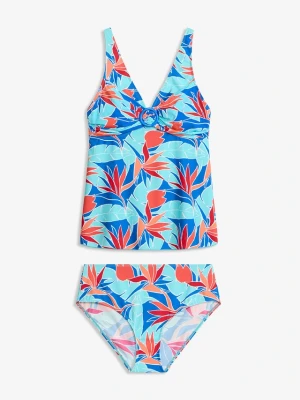 Tankini z ozdobnym kółkiem (2 części) BonPrix niebieski