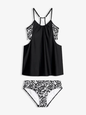 Tankini z paseczkami na plecach (2 części) BonPrix czarny
