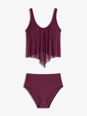 Tankini z prześwitującą siateczką (2 części) BonPrix fioletowy