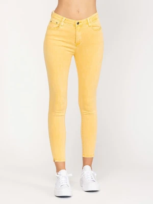 Tantra Dżinsy - Skinny fit - w kolorze żółtym rozmiar: S