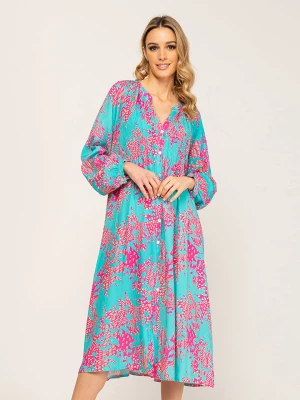 Tantra Sukienka w kolorze turkusowo-różowym rozmiar: S