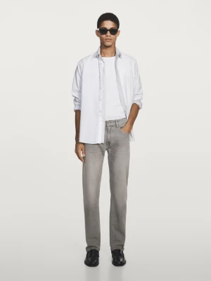 Tapered Fit Jeans - Szary - - Massimo Dutti - Male