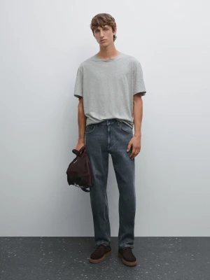 Tapered Fit Jeans - Szary/Niebieski - - Massimo Dutti - Male