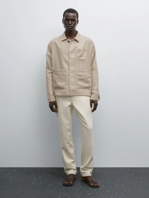 Tapered Fit Pants - Surowy - - Massimo Dutti - Male