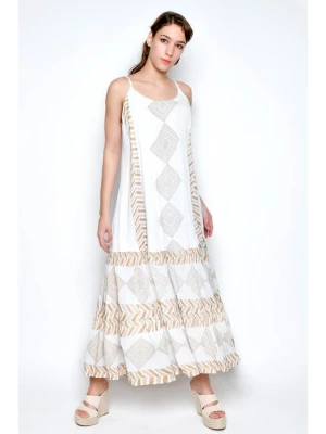 Tarifa Sukienka w kolorze biało-karmelowym rozmiar: M