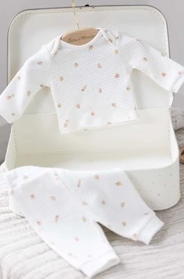 Tartine et Chocolat piżama bawełniana dziecięca kolor biały wzorzysta