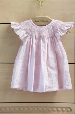 Tartine et Chocolat sukienka bawełniana niemowlęca kolor różowy mini rozkloszowana