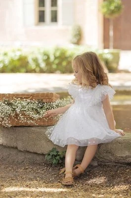 Tartine et Chocolat sukienka dziecięca kolor biały mini rozkloszowana