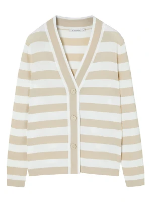 TATUUM Kardigan "Malio" w kolorze beżowo-białym rozmiar: M