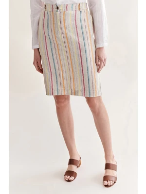 TATUUM Lniana spódnica w kolorze beżowym ze wzorem rozmiar: 36