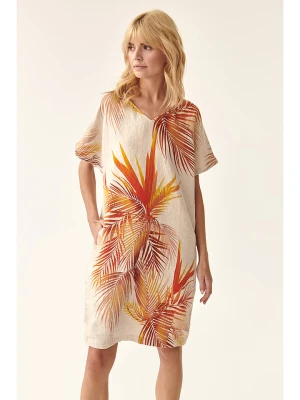 TATUUM Lniana sukienka w kolorze beżowym rozmiar: 40