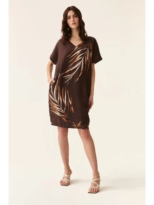 TATUUM Lniana sukienka w kolorze brązowym rozmiar: 40
