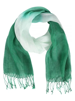 TATUUM Lniany szal w kolorze zielonym - 185 x 55 cm rozmiar: onesize