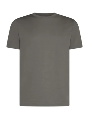 Taupe Brown Crew Neck Jersey T-shirt Malo