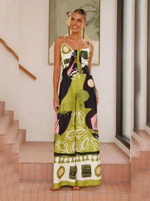 Tazga Kombinezon w kolorze zielono-czarno-jasnoróżowym rozmiar: 36