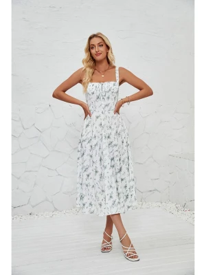 Tazga Sukienka w kolorze biało-ciemnozielonym rozmiar: 38