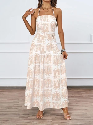 Tazga Sukienka w kolorze biało-jasnobrązowym rozmiar: 38