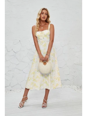 Tazga Sukienka w kolorze biało-żółtym rozmiar: 38