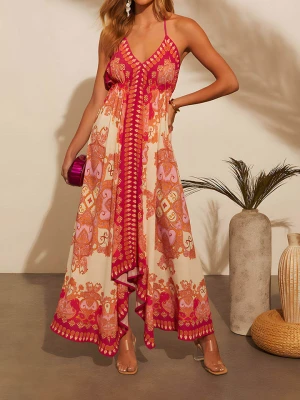 Tazga Sukienka w kolorze czerwono-kremowym rozmiar: 36